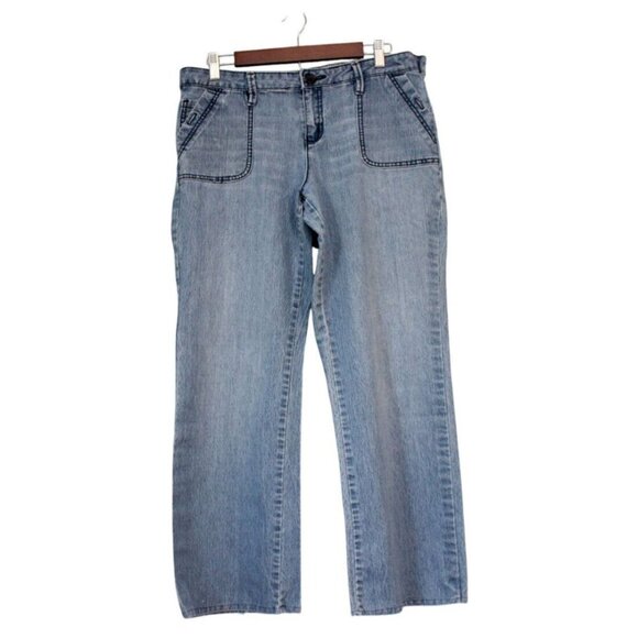Vintage Y2K No Boundaries Jeans Size 15 Wide Leg Mid Rise Light Wash Denim - Picture 1 of 11